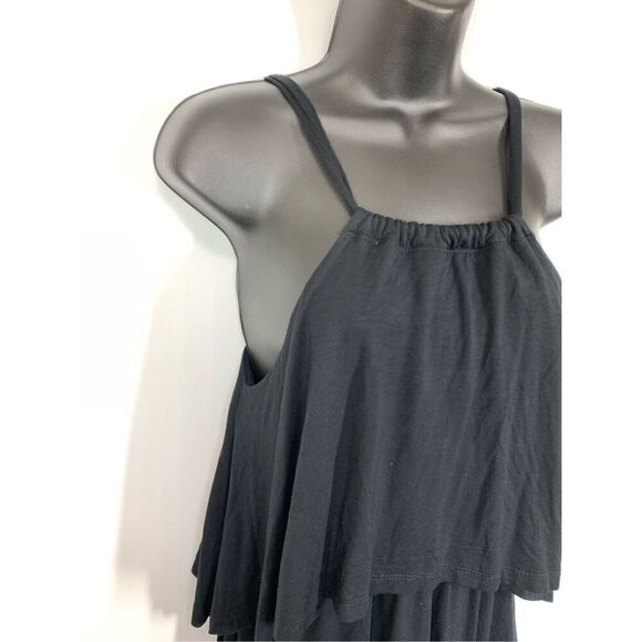 Tobi Women's Sleeveless Adjustable Straps Layered Mini Dress Black Medium NWT - Picture 2 of 11